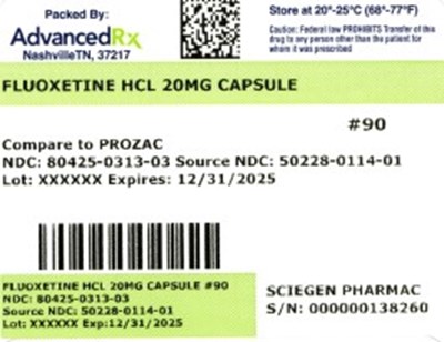 Label 3 (Fluoxetine HCl 20mg 80425 0313 03)